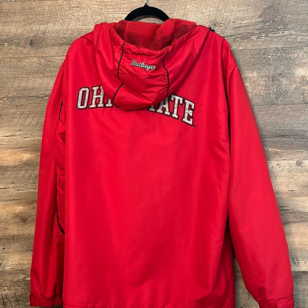 Vintage Ohio State Buckeyes Crable Jacket — Red Check Fleece Lined — Size Large - Picture 8 of 8